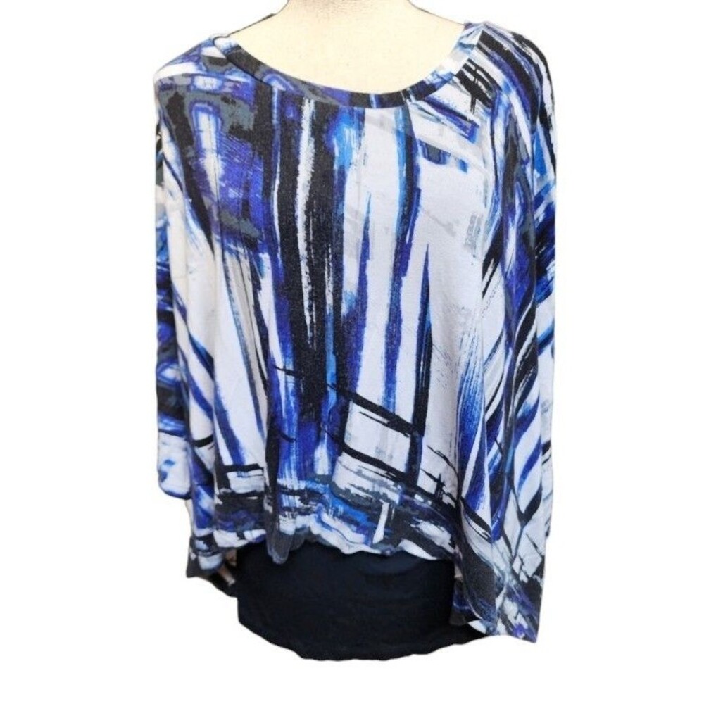 Karen Kane Kimono Layered Top Size Medium Viscose Rayon Slimming